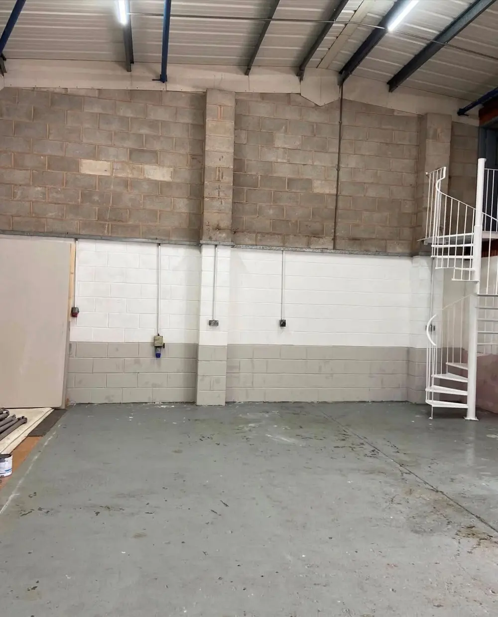 Former workshop interior before cleaning and redecoration